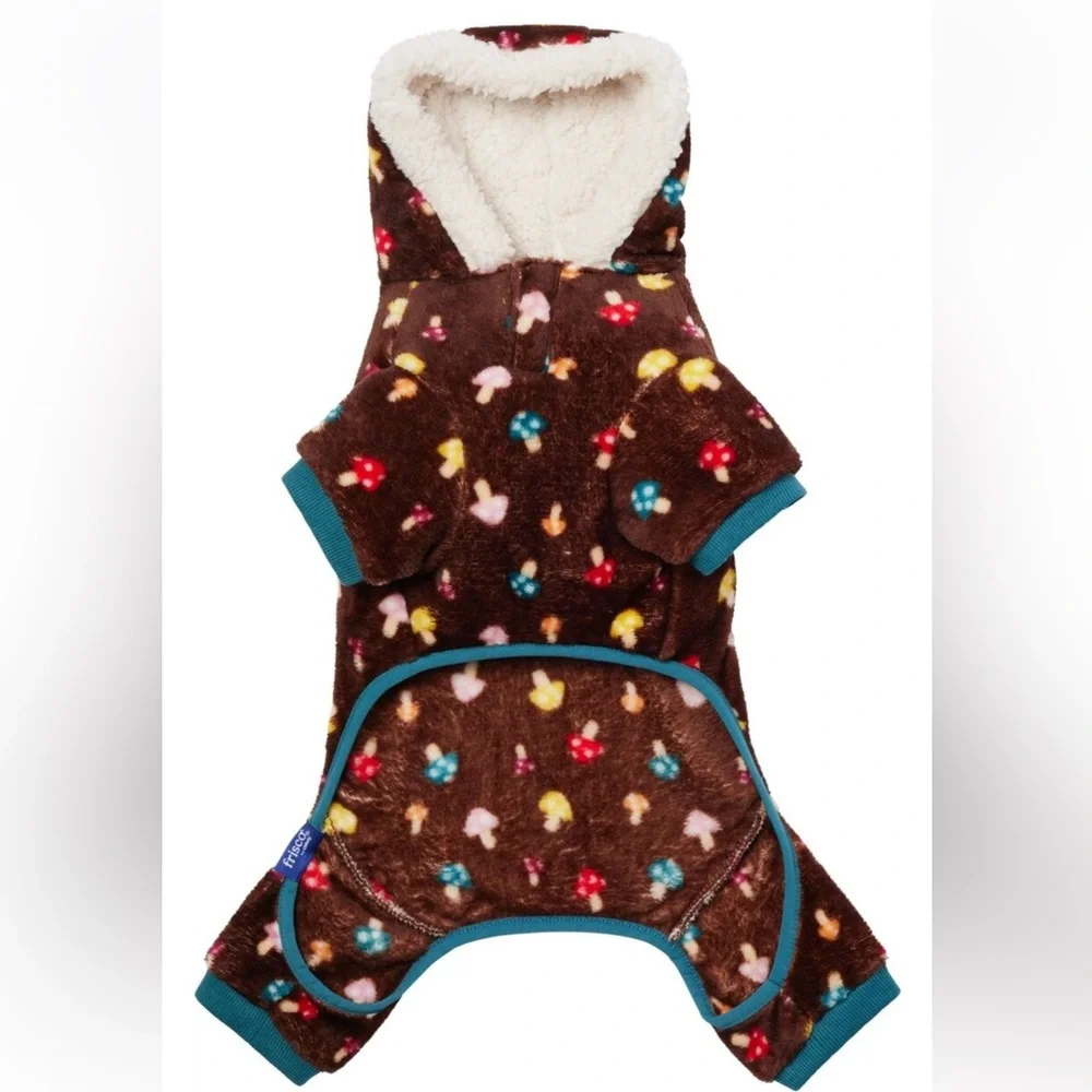 Frisco Cozy Plush Fleece Dog & Cat PJs, Mushrooms, Small